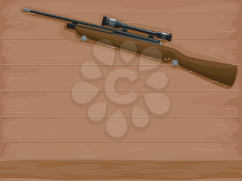 Background Illustration of a Rifle with an Attached Scope