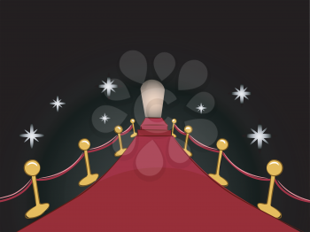 Illustration of a Red Carpet Leading to a Distant Entrance