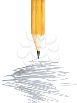 Illustration of a Pencil Scribbling Random Things