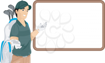 Illustration of a Caddy Gesturing to a Blank Board