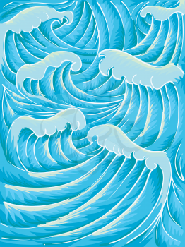 Background Illustration Featuring Giant Waves