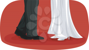 Illustration of a Newlywed Couple Doing a Wedding Dance