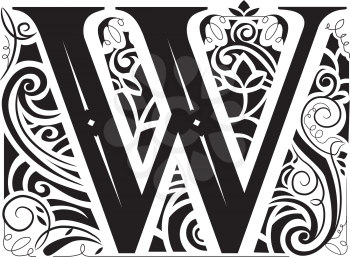 Illustration of a Vintage Monogram Featuring the Letter W