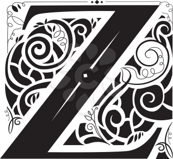 Illustration of a Vintage Monogram Featuring the Letter Z