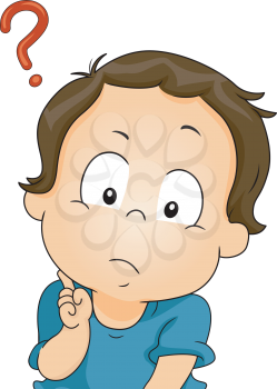 Illustration of a Puzzled Baby with a Question Mark Beside His Head