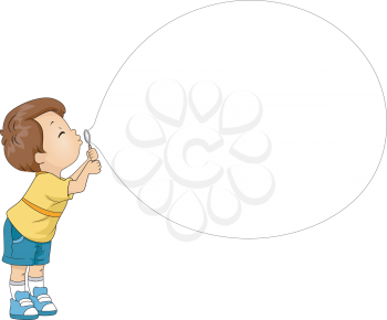 Mascot Illustration of a Boy while blowing his Bubble Toy