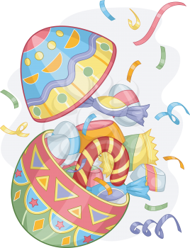 Illustration of Colorful Easter Egg Candies for Easter Sunday