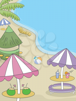 Illustration of a Party Held at the Beach
