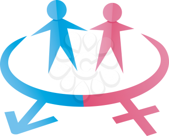 Illustration of a Pair of Paper Cutouts Symbolizing Males and Females