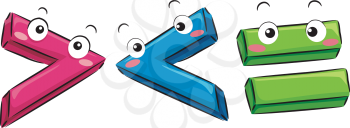 Mascot Illustration Featuring Mathematical Symbols