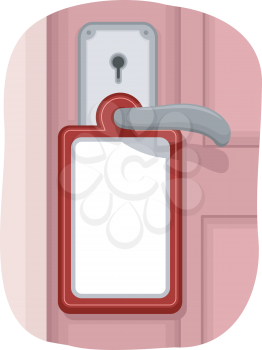 Illustration of a Note Hanging from the Door Knob