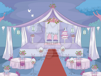 Illustration Featuring a Formal Venue