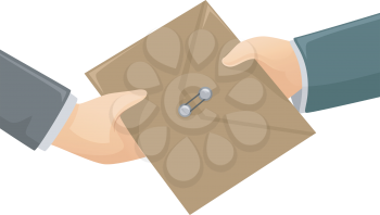 Illustration of an Envelope Changing Hands