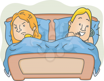 Illustration of a Wife Suspecting Her Husband of Having an Affair