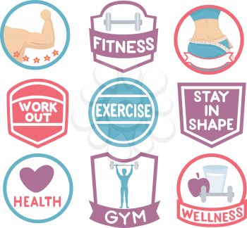 Illustration Featuring Fitness Related Labels