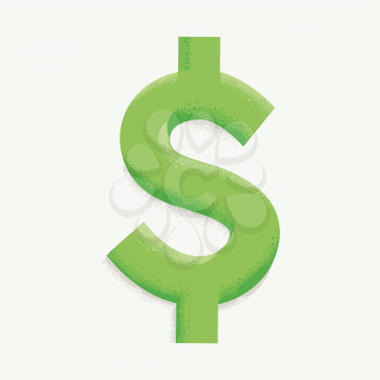 Illustration of a Green Dollar Sign Design Icon