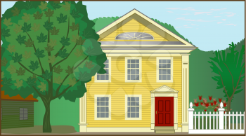 Royalty Free Clipart Image of a Colonial House
