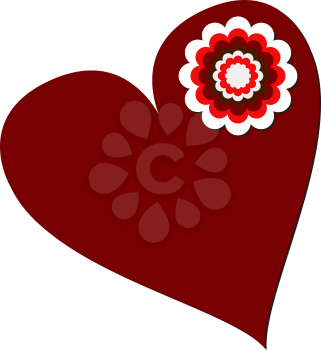 Royalty Free Clipart Image of a Heart With a Flower on It