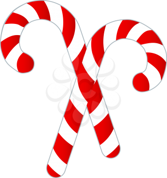 Royalty Free Clipart Image of Crossed Candy Canes