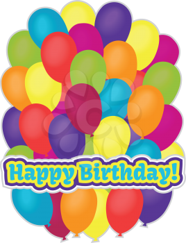 Royalty Free Clipart Image of Happy Birthday Balloons