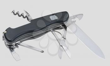Royalty Free Photo of a Pocket Knife With All of the Tools Out