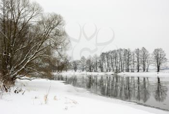 Royalty Free Photo of a River Scene in Winter
