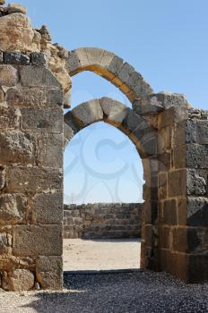 Royalty Free Photo of the Remains of the Crusader Fortress of Belvoir, in Northern Israel