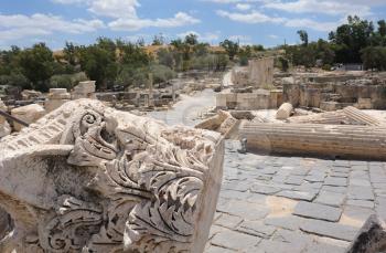 Royalty Free Photo of Ruins of the Ancient Roman City Bet Shean, Israel