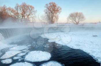 Royalty Free Photo of a Frosty Winter Day on a River