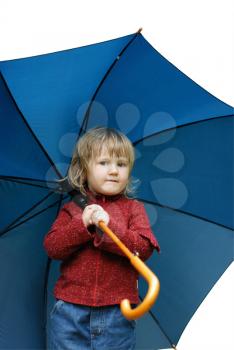 Royalty Free Photo of a Little Girl With an Umbrella