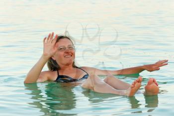 Royalty Free Photo of a Woman in the Dead Sea