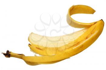 Banana skin on a white background, isolated.