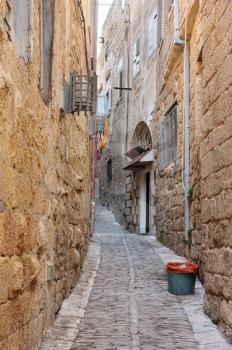 Street in the old part of Acco, Israel 