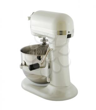 Kitchen appliances - planetary mixer matt light pearl color, isolated on a white background