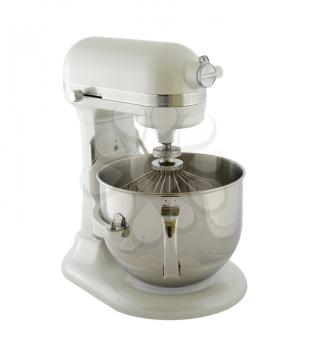 Kitchen appliances - planetary mixer matt light pearl color, isolated on a white background