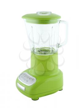 Kitchen appliances - green blender, isolated on a white background