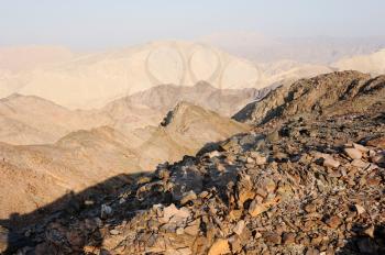 Walk through the mountains near the Gulf of Eilat Red Sea in Israel