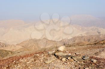Walk through the mountains near the Gulf of Eilat Red Sea in Israel