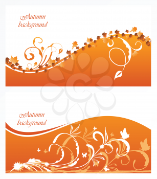Royalty Free Clipart Image of an Autumn Floral Background