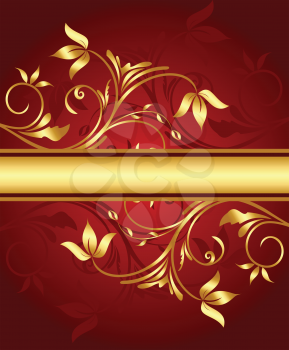 Royalty Free Clipart Image of a Golden Floral Background