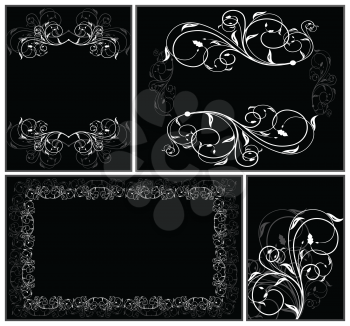 Royalty Free Clipart Image of a Set of Floral Designs