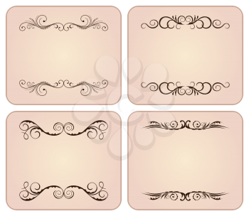 Royalty Free Clipart Image of a Set of Vintage Borders
