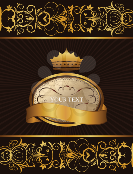 Royalty Free Clipart Image of an Ornate Crown Background