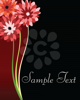 Royalty Free Clipart Image of a Floral Invitation Template