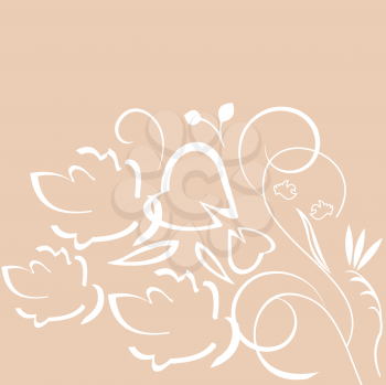 Royalty Free Clipart Image of an Ornate Floral Design