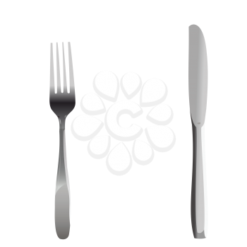 Royalty Free Clipart Image of a Fork and Knife