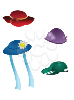 Royalty Free Clipart Image of a Set of Hats