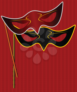 Royalty Free Clipart Image of Carnival Masks