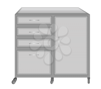 Royalty Free Clipart Image of a Medical Table on Castors