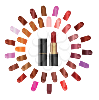 Royalty Free Clipart Image of Lipsticks